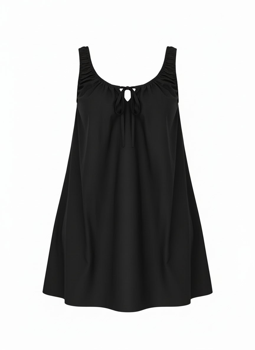 By Frankie Elastic Tie Mini Dress Black